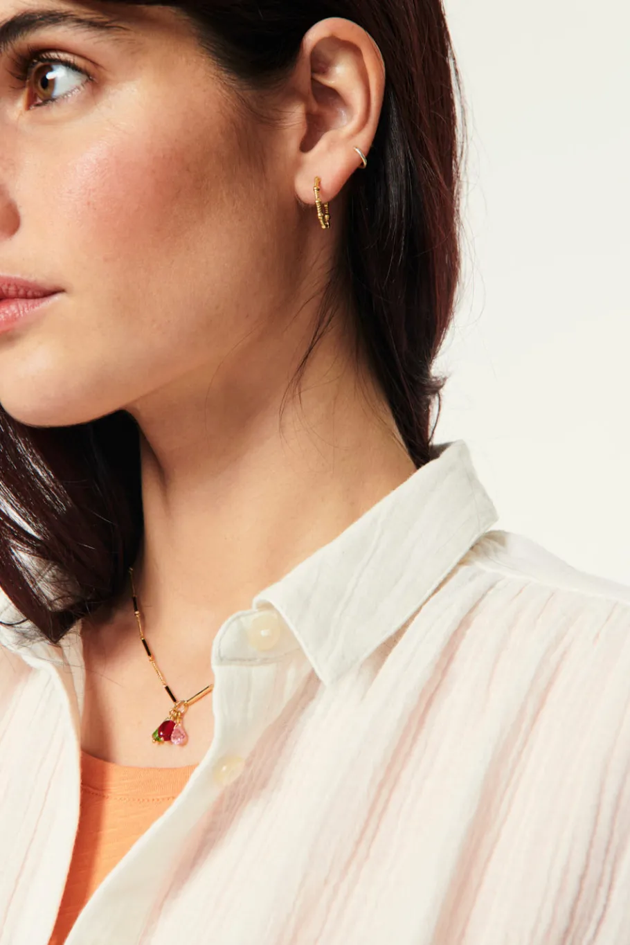 Des Petit Hauts Boucles D'eilles Mini Huggie OR Clearance