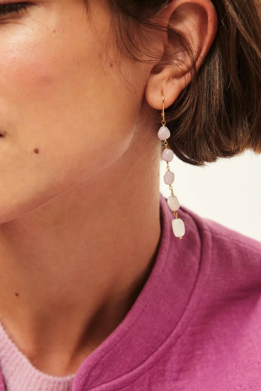 Des Petit Hauts Boucles D'Oreilles Paelo KUNZITE Discount