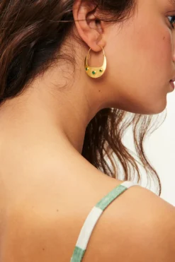 Des Petit Hauts Boucles D'Oreilles Pampa ONYX VERT