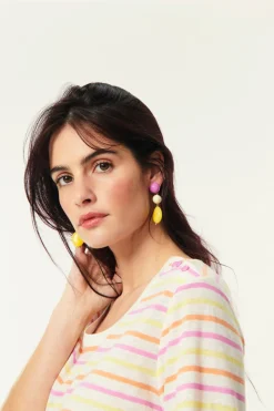 Des Petit Hauts Boucles D'Oreilles Prema SANTAL/ECRU Hot