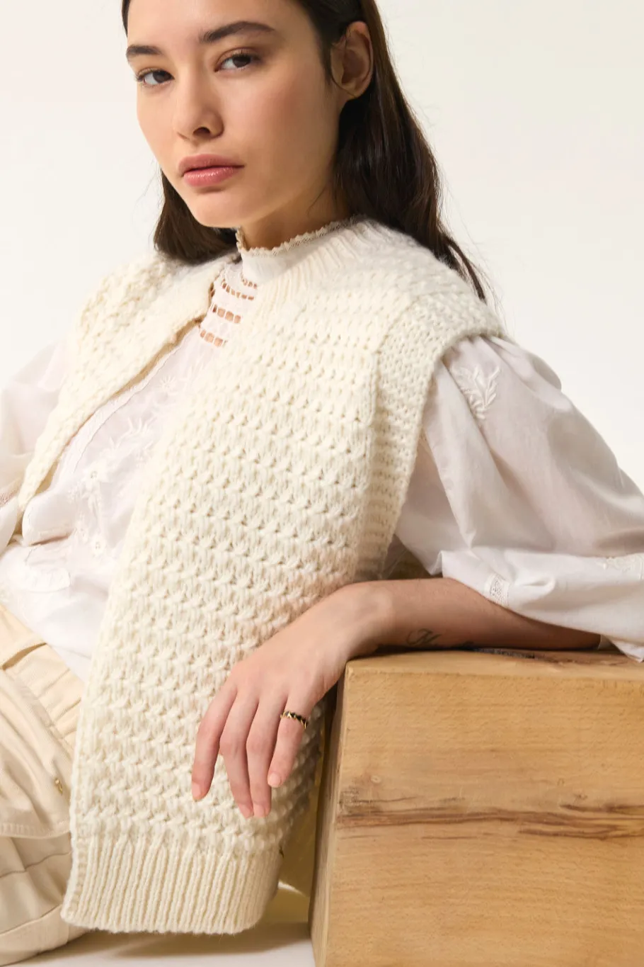 Des Petit Hauts Gilet sans manches Aster CREME Sale