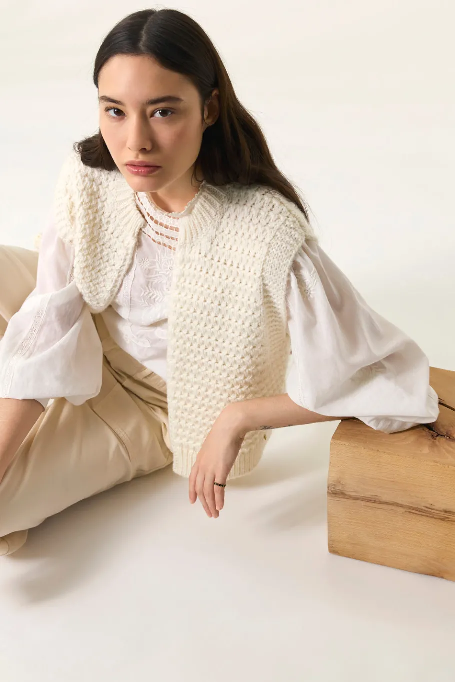 Des Petit Hauts Gilet sans manches Aster CREME Sale