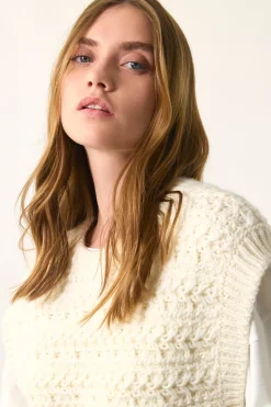 Des Petit Hauts Pull sans manches Astrid CREME Best