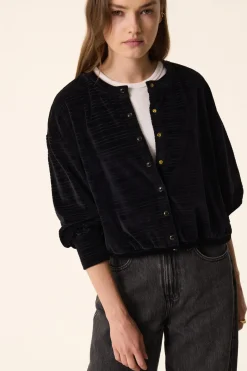 Des Petit Hauts Veste maille Zoraya NOIR Sale